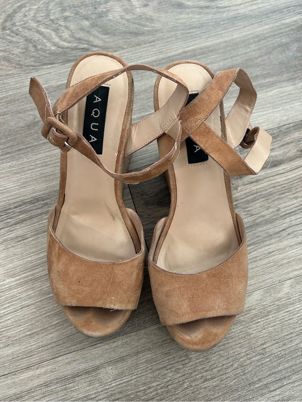 Aqua Women's Tan Wedge Sandals